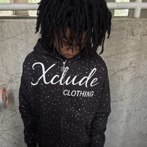 Xclude Rhinestone Zip-Up Hoodie